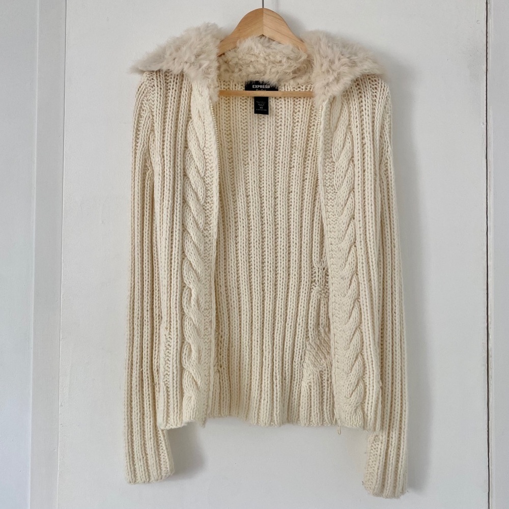 Express | Knit Faux Zipper-hoodie